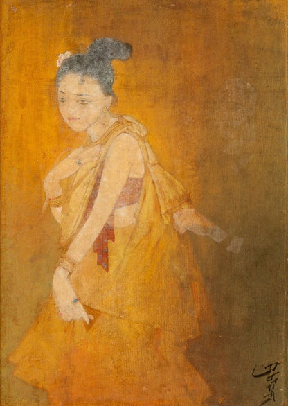 Vasantasena, the heroine of claycart - by Abanindranath Tagore