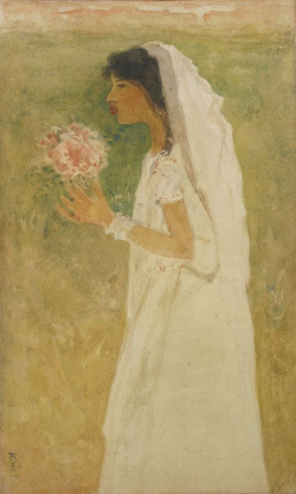 Woman with flower - by Abanindranath Tagore