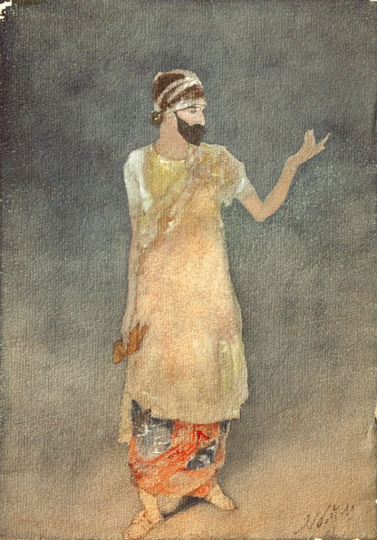 Rabindranath in the role of Kavishekhar - by Abanindranath Tagore