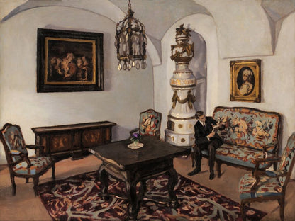 In the Kiscell Mansion - by Adolf Fényes