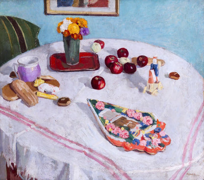 Still-Life with a Gingerbread Heart - by Adolf Fényes