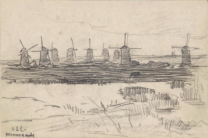 Windmolens bij Kinderdijk - by Adolf le Comte