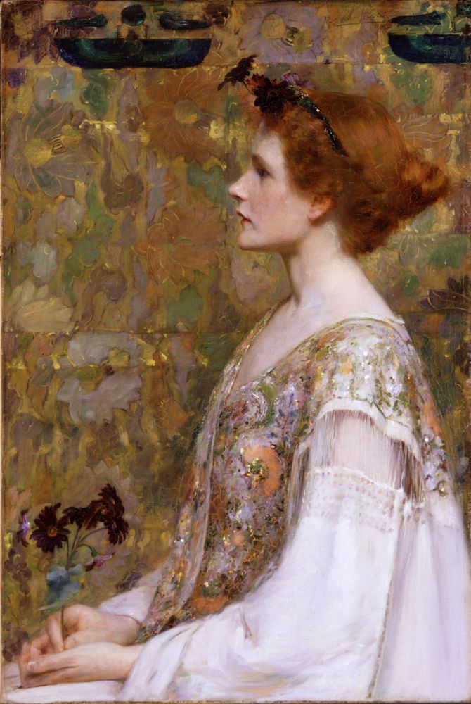 Woman with Red Hair - by Albert Herter