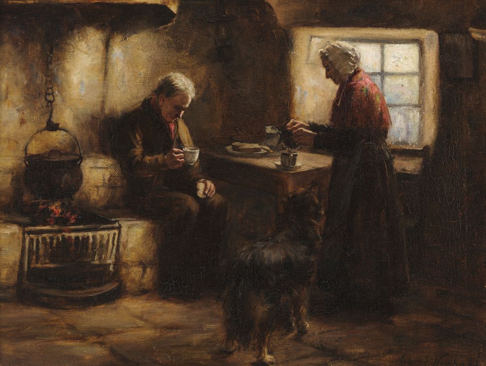 Afternoon Snack in a Farmhouse - by Albert Neuhuys