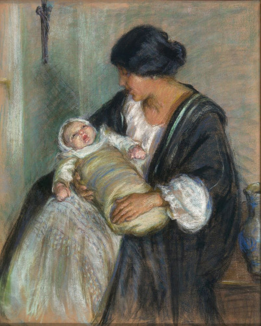 Mother and Crying Baby - by Alice Pike Barney