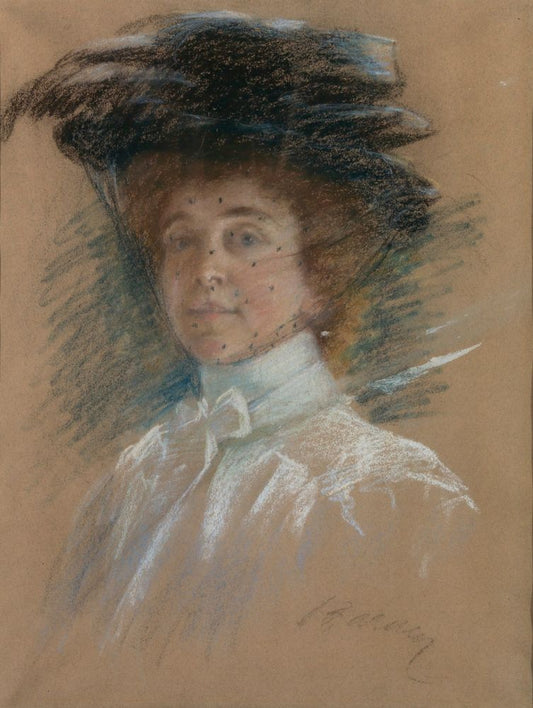 Self Portrait with Hat and Veil - by Alice Pike Barney