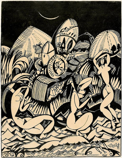 THE WITCHES’ BATH (drawing no. 10 for the album 'XX DESSINS') - by Amadeo de Souza Cardoso