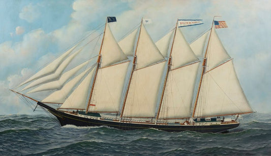 Schooner EVELYN W. HINKLY - by Antonio Jacobsen