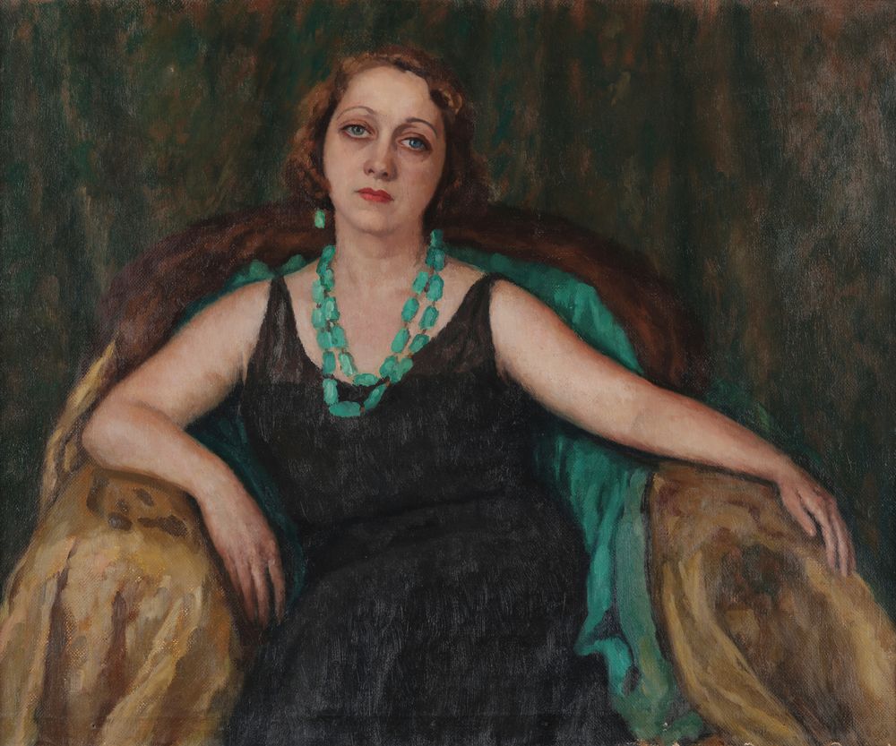 The green necklace - by Archimede Bresciani