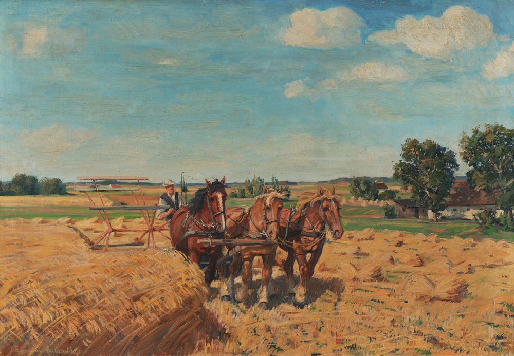 Haymaking in St. Fermo - by Archimede Bresciani