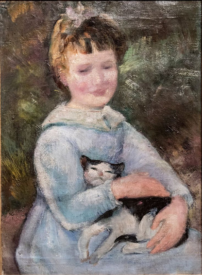 Young Girl with a Pussy Cat - by Armando Spadini