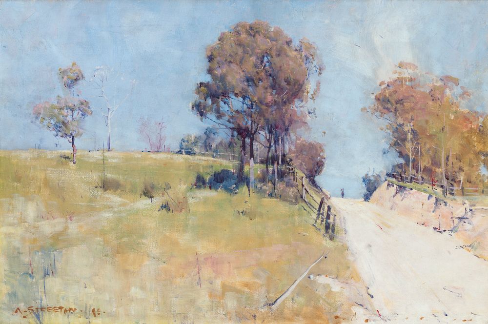 Sunlight (Cutting on a hot road) - by Arthur Streeton