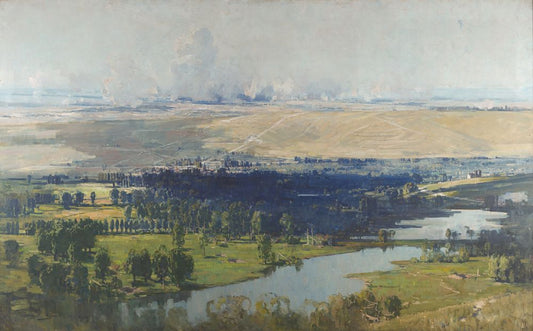 The Somme valley Near Corbie - by Arthur Streeton