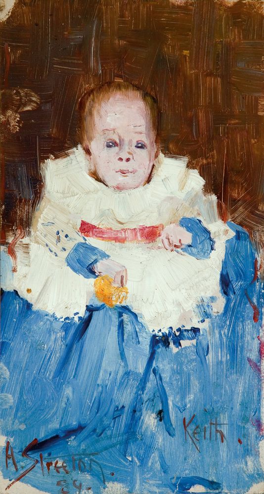 Orange, blue and white (portrait of Keith) - by Arthur Streeton