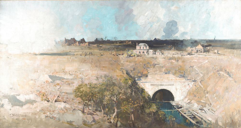 Bellicourt Tunnel - by Arthur Streeton