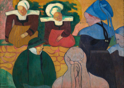 Breton Women at a Wall - by Émile Bernard