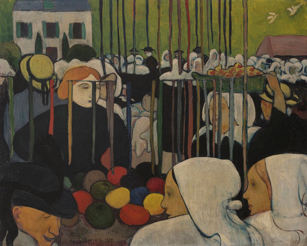 Market in Pont-Aven - by Émile Bernard