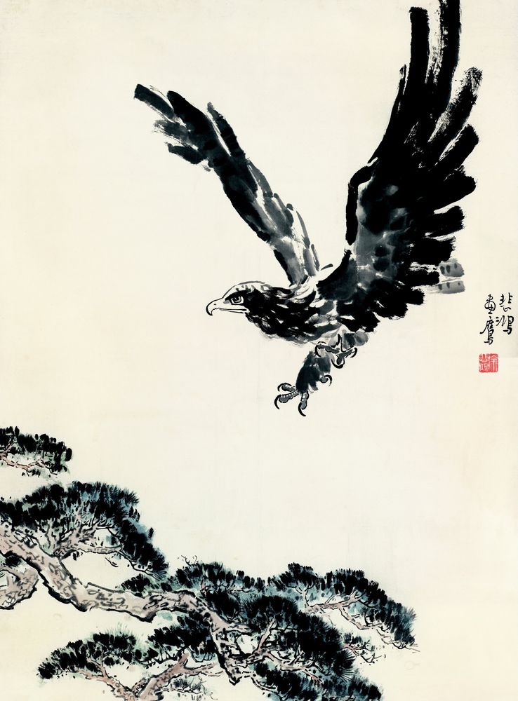 The Pine and the Eagle - by Xu Beihong