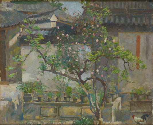 Courtyard - by Xu Beihong