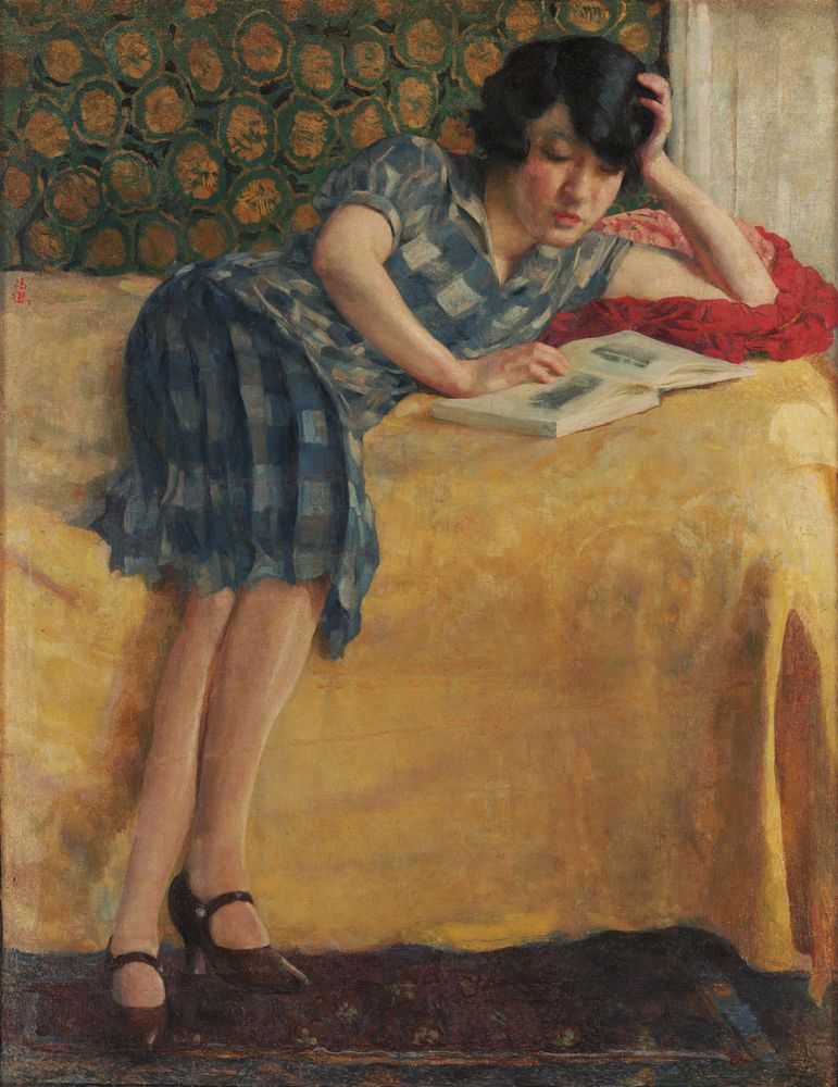 Jiang Biwei Reading - by Xu Beihong