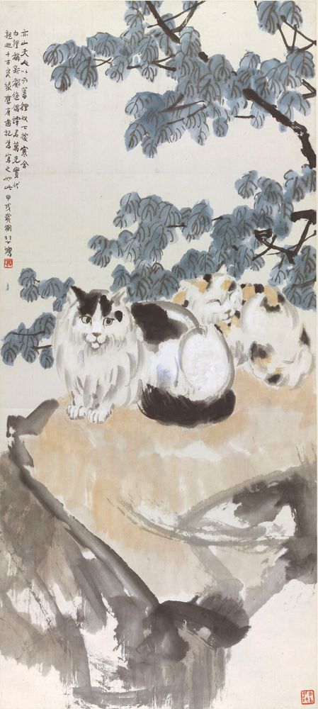 Two Cats - by Xu Beihong