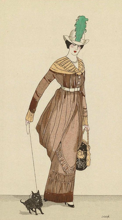 Journal des Dames et des Modes, 1912, Costumes Parisiens, no. 6: Robe à Panier (...) - by Xavier Gosé