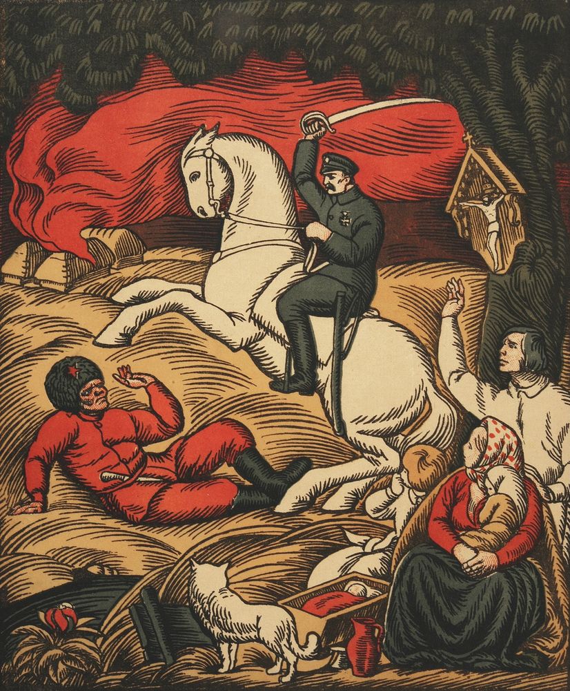 Poster from the period of the Polish–Soviet War - by Władysław Skoczylas