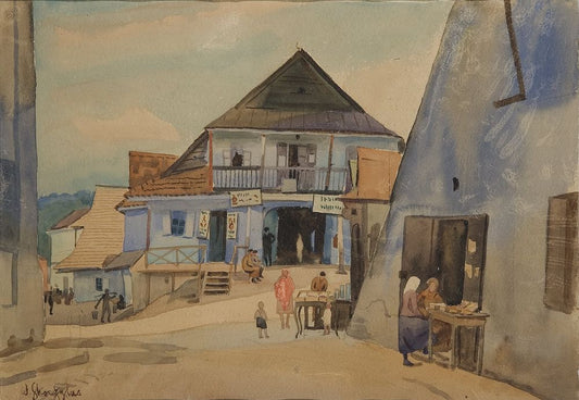 Market in Kazimierz on the Vistula - by Władysław Skoczylas