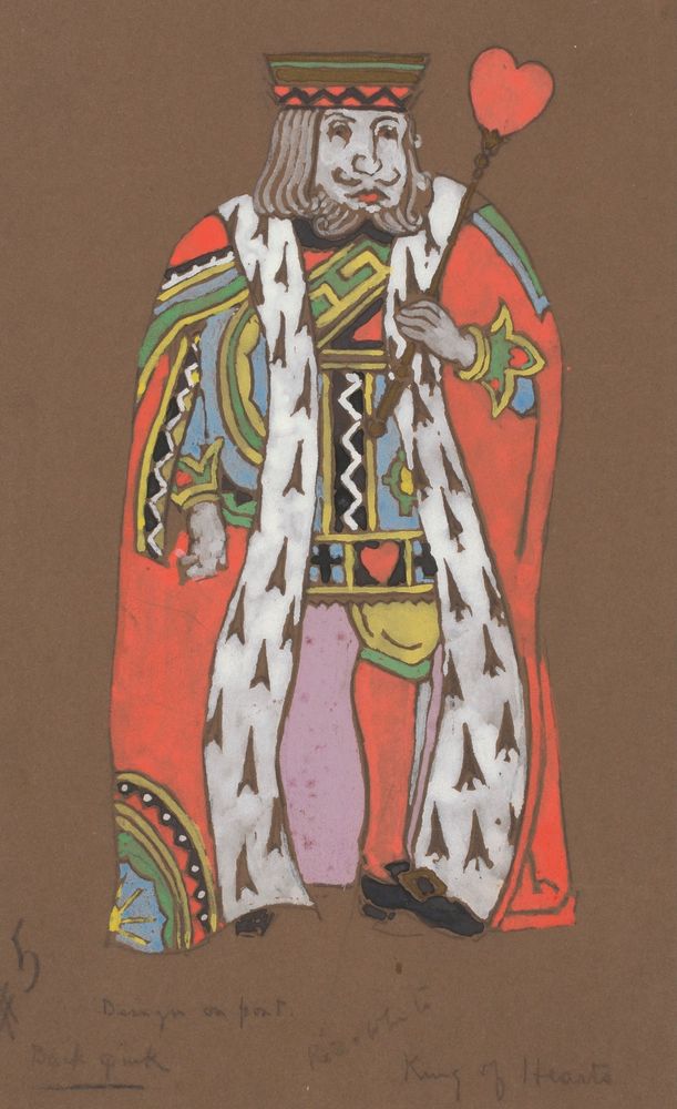 King of Hearts (costume design for Alice-in-Wonderland, 1915 - by William Penhallow Henderson