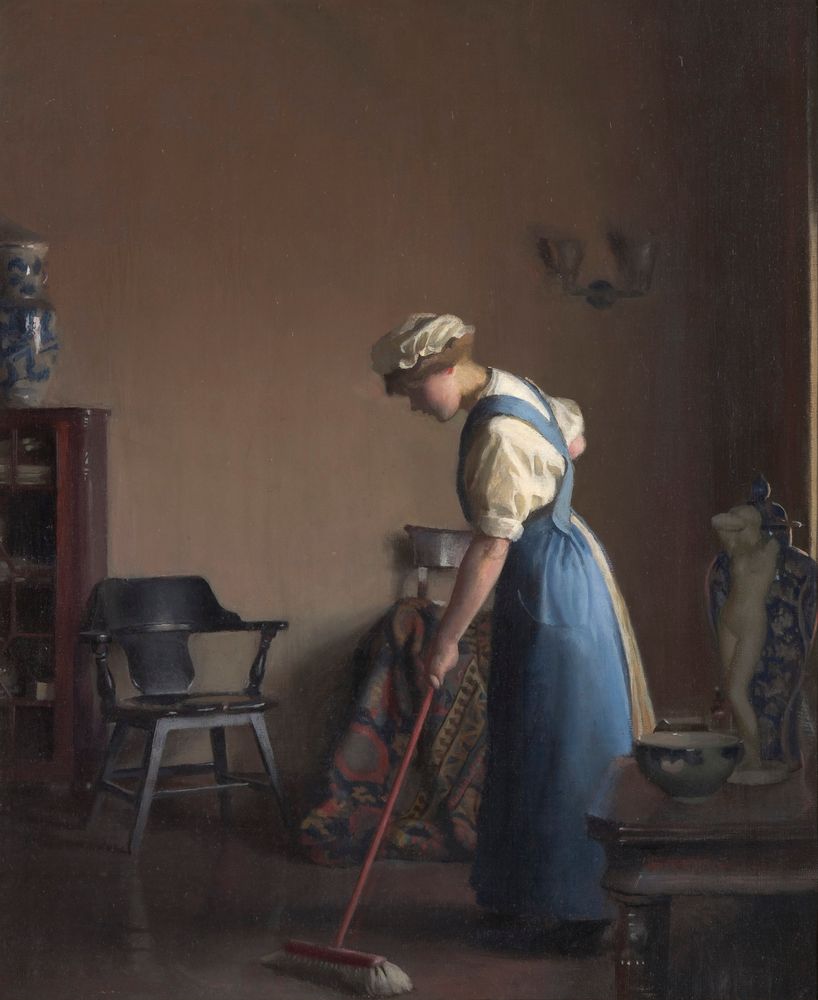 Girl Sweeping - by William McGregor Paxton