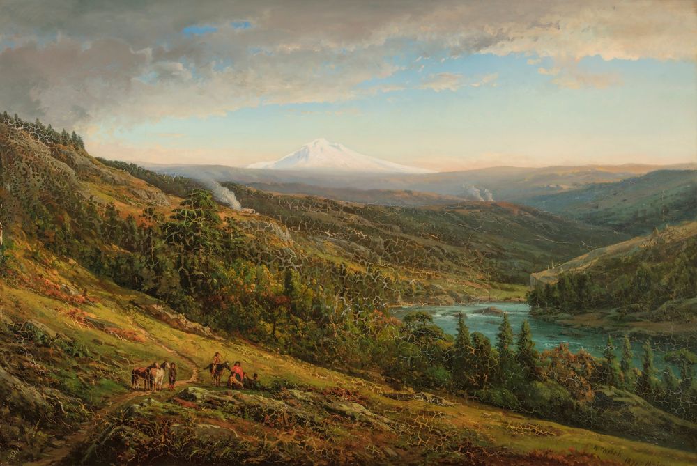 Mount Hood from Sandy River - by William Keith