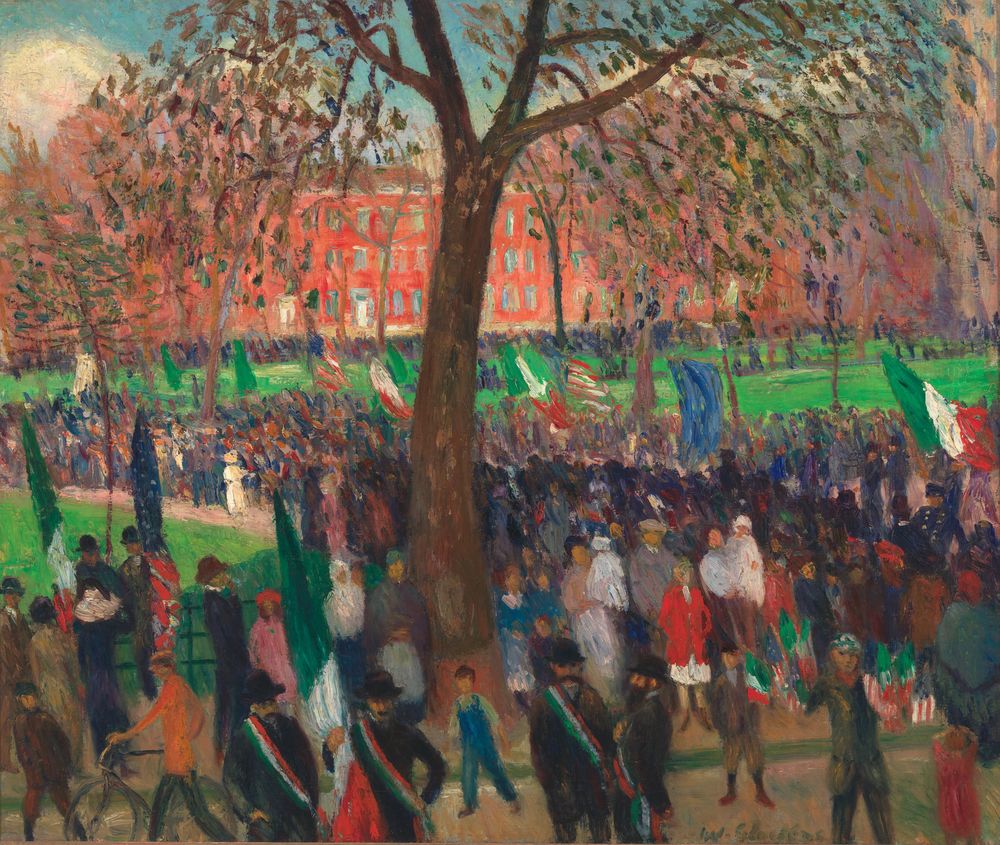 Parade, Washington Square - by William Glackens