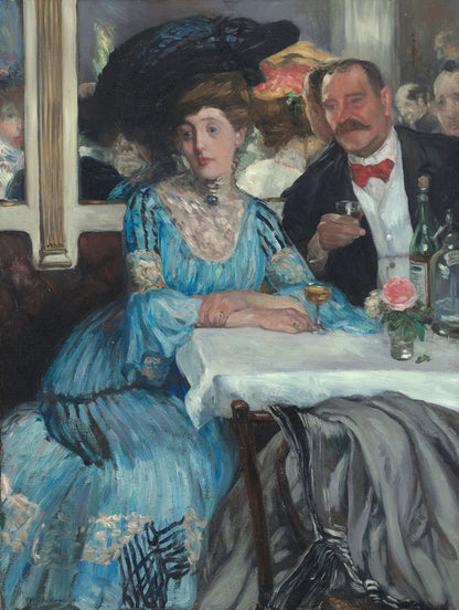 At Mouquin's - by William Glackens