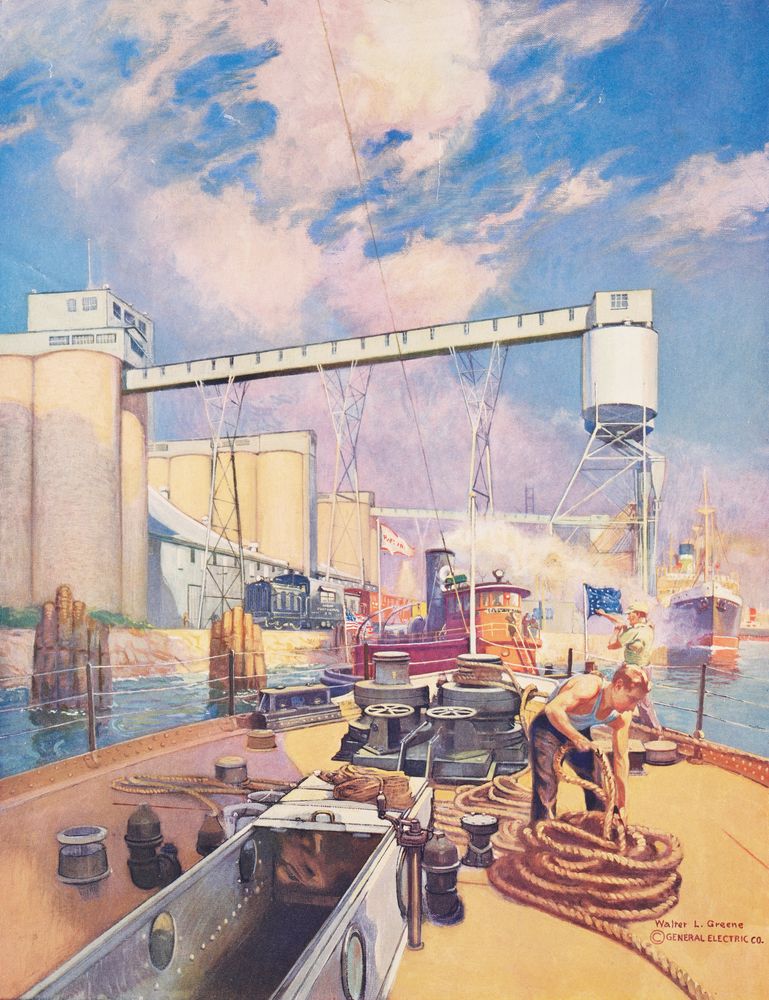 Electricity, the Giant Stevedore - by Walter L. Greene