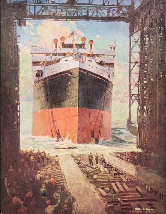 Launching of the All-Electric Liner "Virginia" - by Walter L. Greene