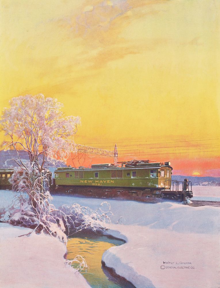 Electric Locomotive on the New York, New Haven & Hartford R.R. - by Walter L. Greene