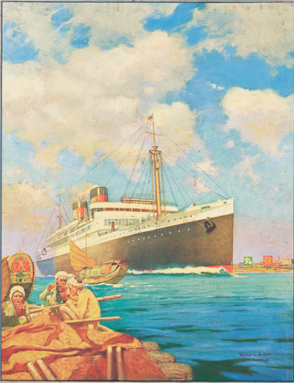 The Dollar Liner, President Hoover, at the Harbor Shanghai - by Walter L. Greene