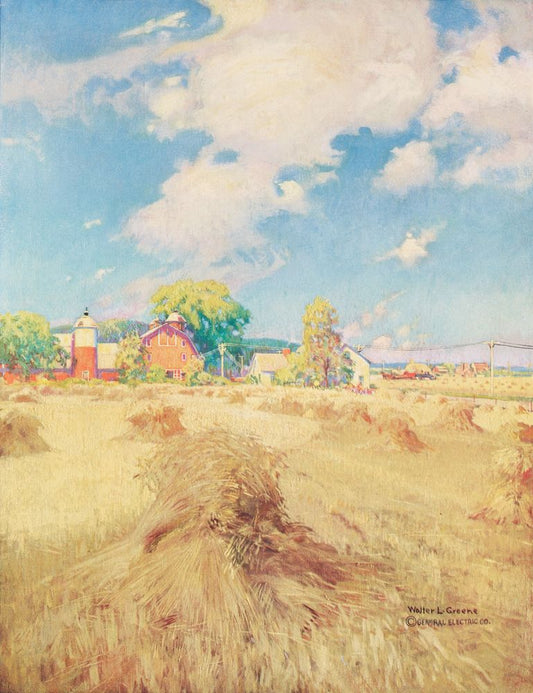 Harvest time on the Electrified Farm - by Walter L. Greene