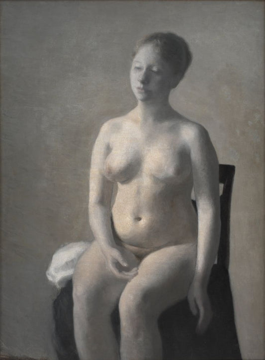 Seated Female Nude - by Vilhelm Hammershøi