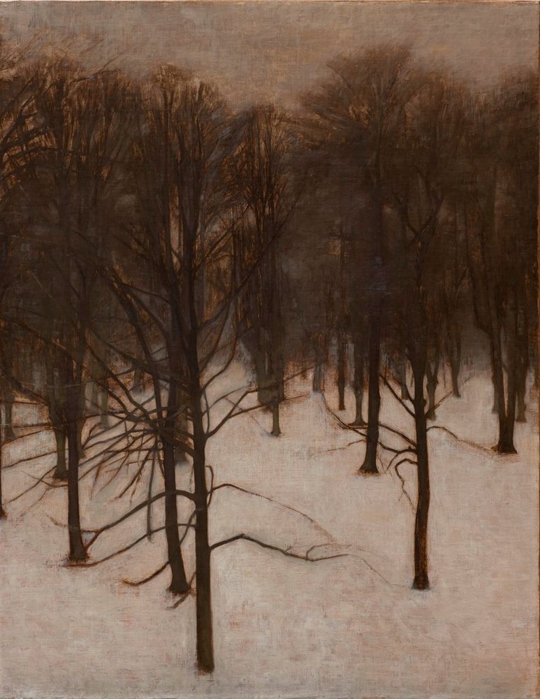 Søndermarken Park in winter - by Vilhelm Hammershøi