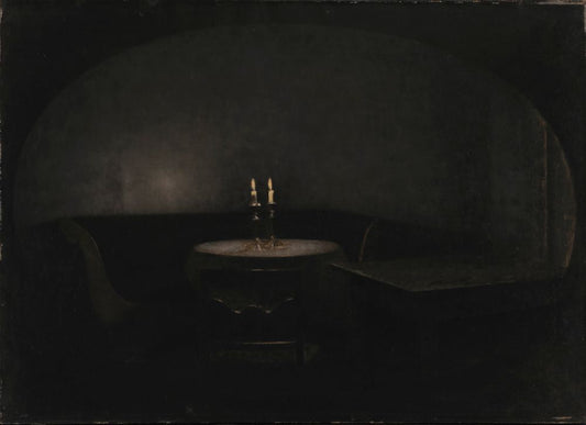 Interior. Artificial Light - by Vilhelm Hammershøi