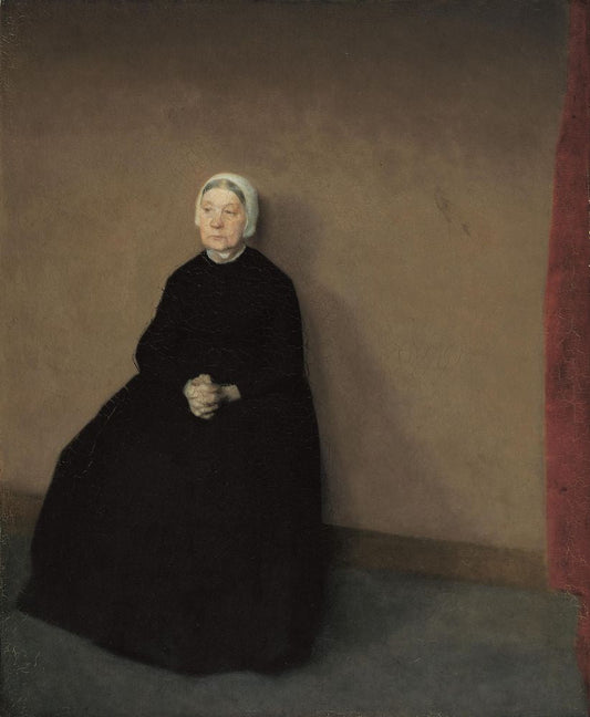 An old woman - by Vilhelm Hammershøi