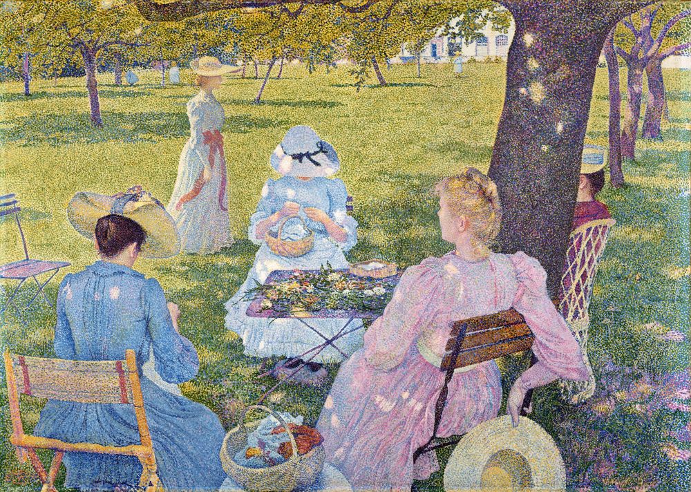 In July - before noon or The orchard - by Théo van Rysselberghe