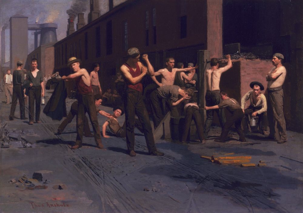 The Ironworkers' Noontime - by Thomas Pollock Anshutz