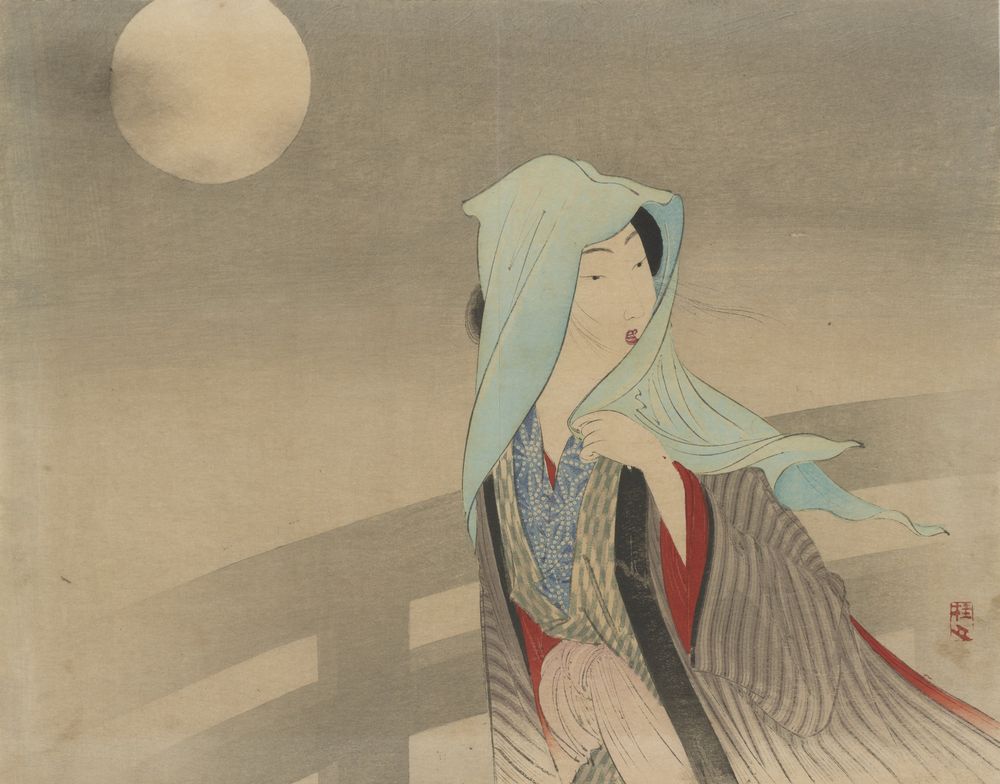 Beauty under a full moon - by Takeuchi Keishū