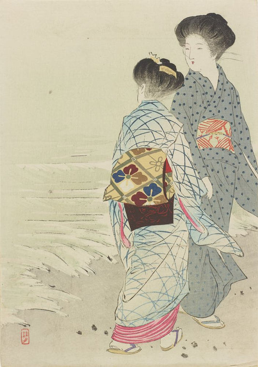 Album of woodblock prints of women and geishas - by Takeuchi Keishū