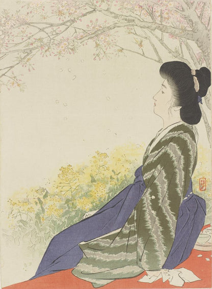 Album of woodblock prints of women and geishas - by Takeuchi Keishū