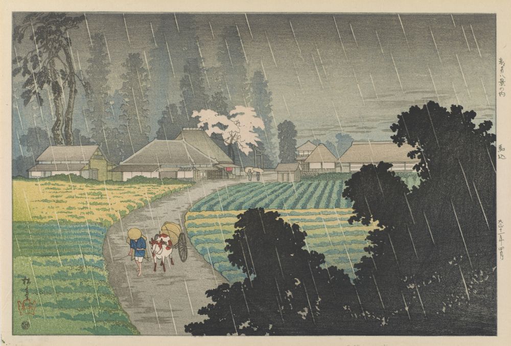 Magome, from Eight Views in South of Tokyo - by Takahashi Shōtei