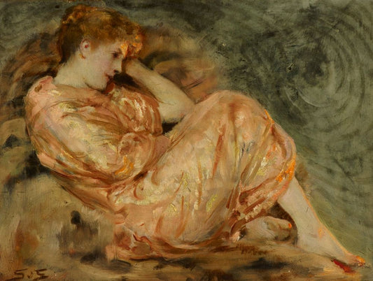 Reclining Woman - by Solomon Joseph Solomon