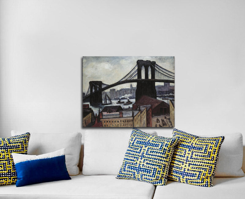 View of Brooklyn Bridge - by Samuel Halpert